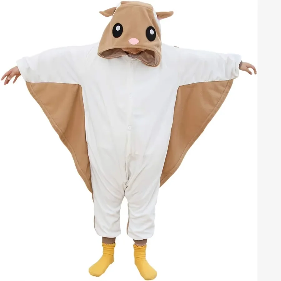 Kids Squirrel Onesie Animal Kigurumi Child Cosplay Costume Halloween Pajamas Christmas Gift Bat Pyjamas One-Piece Bodysuit