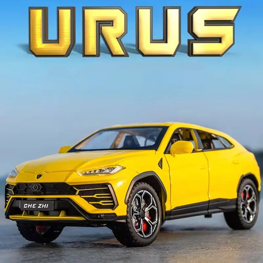 

Масштаб 1/24 Lambor URUS, литые под давлением модели из сплава, игрушки, автомобили, легкая музыка, спортивный автомобиль, 6-дверные открытые миниатюрные транспортные средства, рождественские подарки для мальчиков