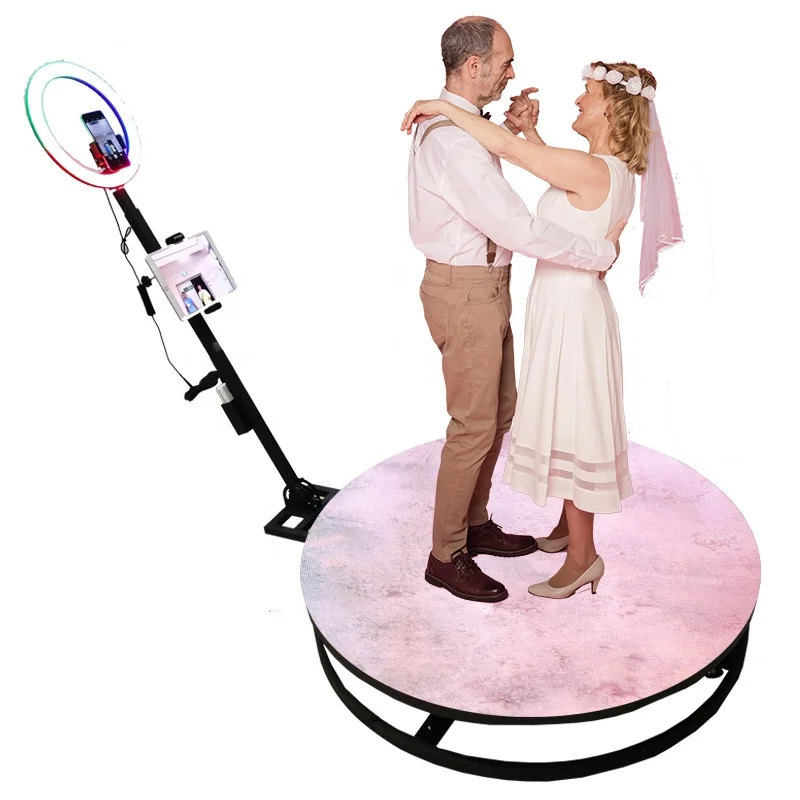 100cm Intelligent Operation custom 360 photo booth Selfie Spin mirror 360 photo booth Adjustable Platform 360 photo booth studio