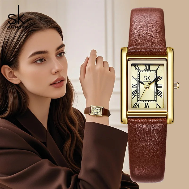 

Women'SVintage Leather HighEnd Women'S WatchVersatile Quartz Watch With Small Square DialSuitable For StudentsWatch Accessories.