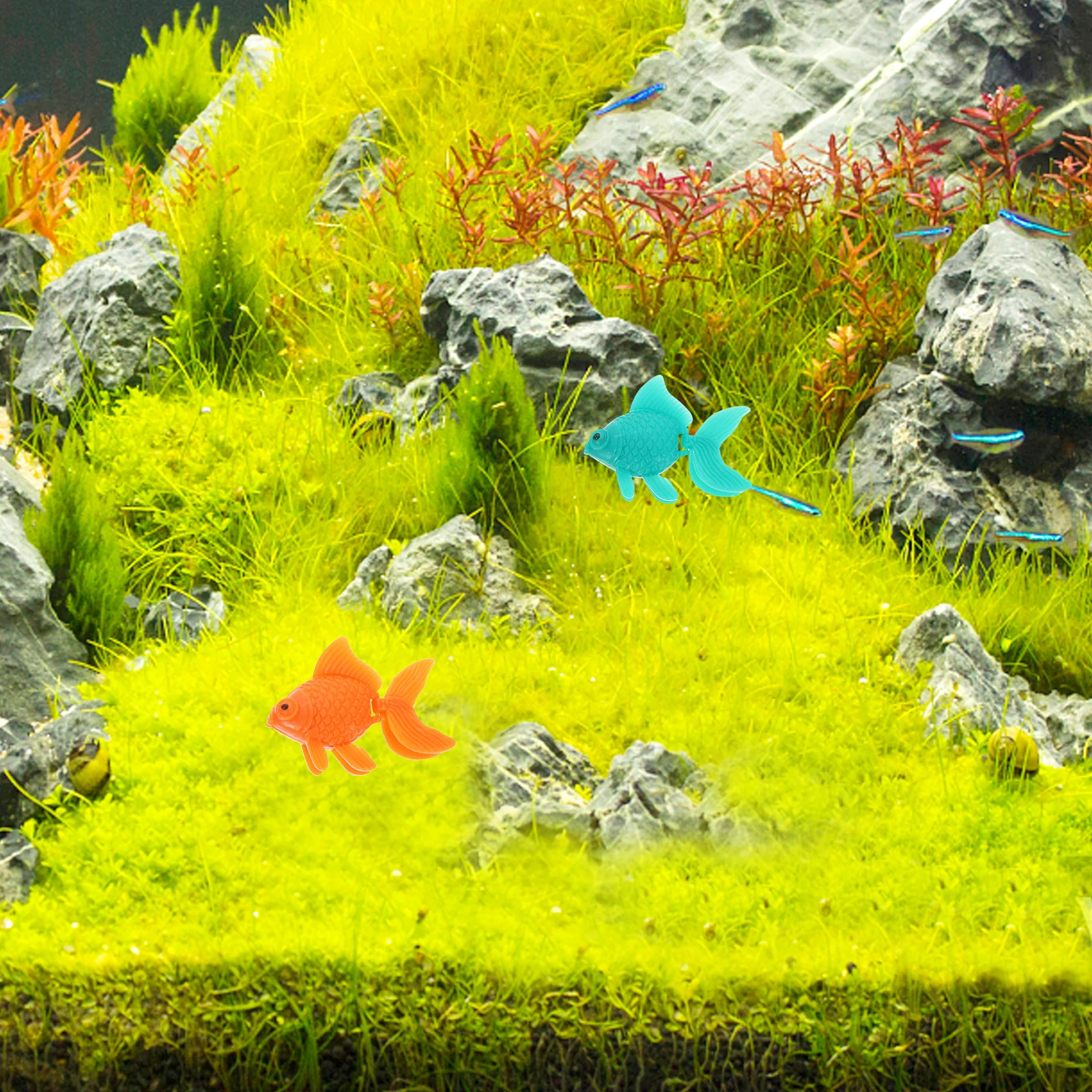 

10pcs Decor Floating Decoration Plastic for Tank Lifelike Artificial Floating Fish Fake Fish with Weight