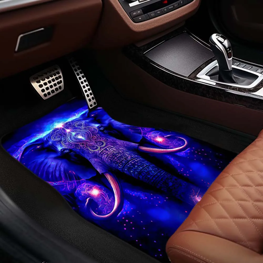 1pc/2pcs/4pcs Multi-purpose Car Elephant Dark Purple Dream Classic Pattern Luxury Decorative Thick Machine Cleaning Pad