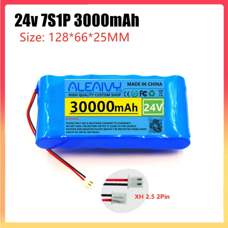 Aleaivy 24v 7S1P  3000mAh Battery Pack 25.2V 18650 Li-Ion Rechargeable Battery for Small Motor Motor/LED Light Bar Protection