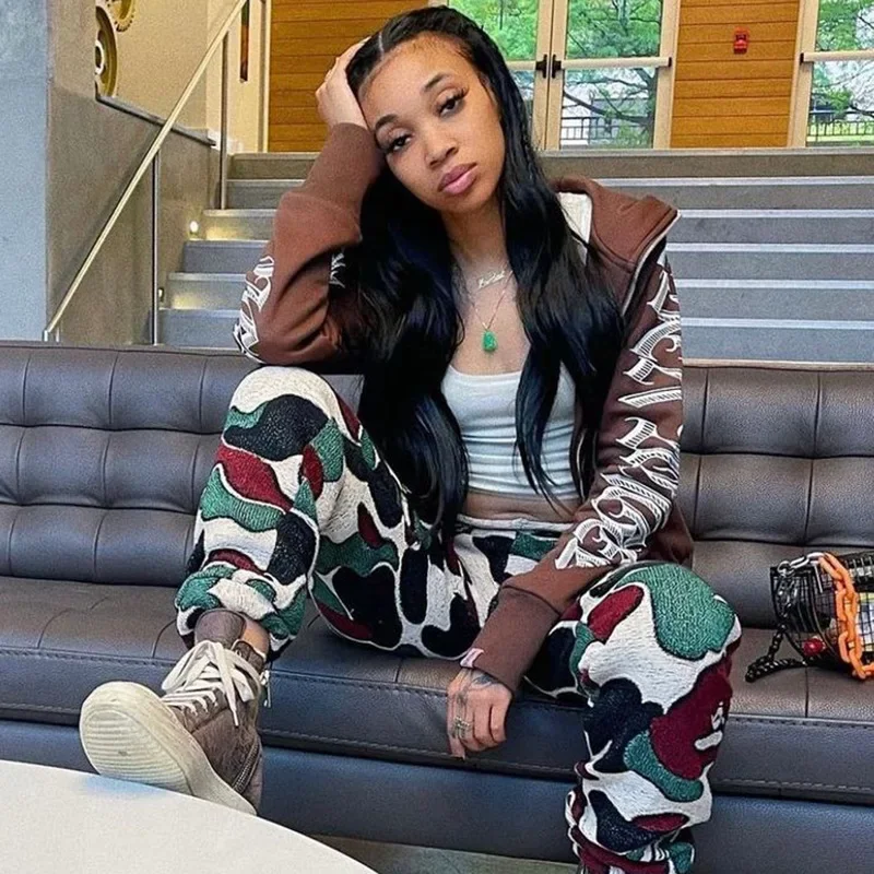 Women Crop Zip Hoodie Y2K Gothic Letter Big Hood Slim Sweatshirt Long Sleeve Cropped Jacket Street Club Daily Casual Outfit