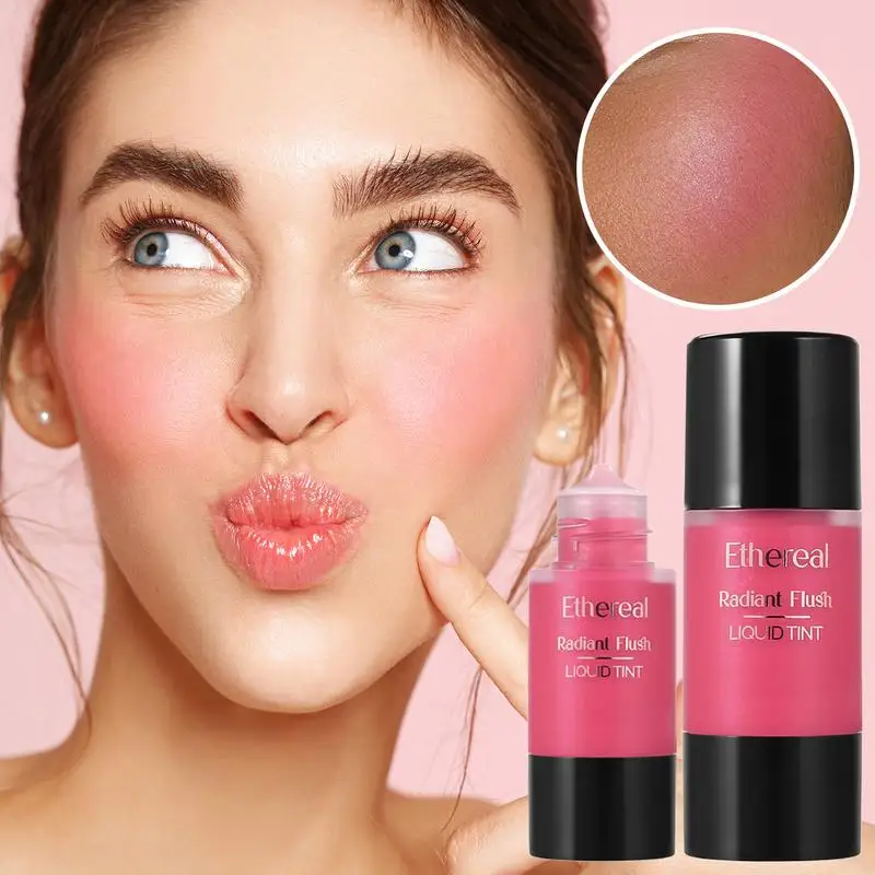 Vloeibare Blush Stick Geperst Matte Afwerking & Glitter Blush Stick Hoog Pigment Blush Lichtgewicht Fijne Shimmer voor Vrouwen & Meisjes Gezicht