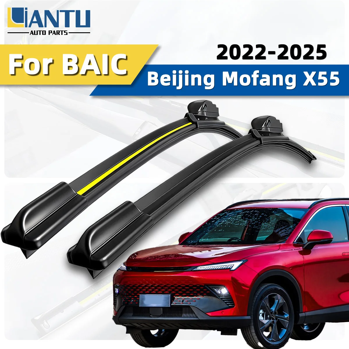 

2PCS Fit For BAIC Beijing Mofang X55 2022-2025 Car Windshield Wipers Washers Using Natural High Quality Rubbe Auto Parts