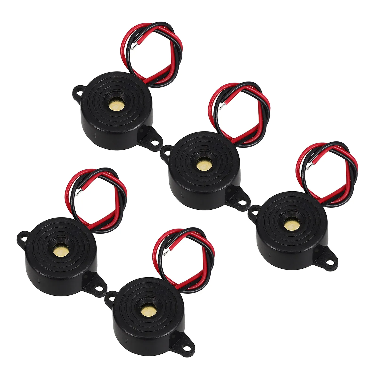 5Pcs Continuous Tone Electric Buzzer High Module 3-24V Dc Wired Piezoelectric Buzzer for Physics Projects Boat