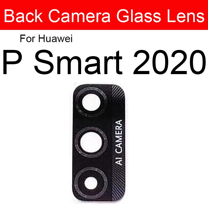 Lente de Cristal de la cámara trasera para Huawei P Smart Plus Pro Z S 2019 2020 Lente de Cristal de la Cámara + pegatina reemplazo de piezas de reparación