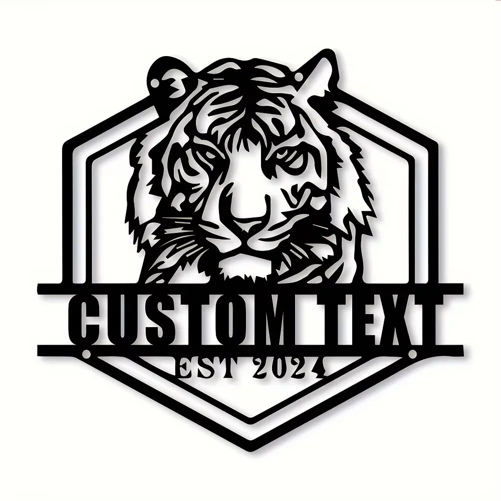 

Distinctive Handmade Black Iron Tiger Wall Art. Custom, Indoor/Outdoor Decor.