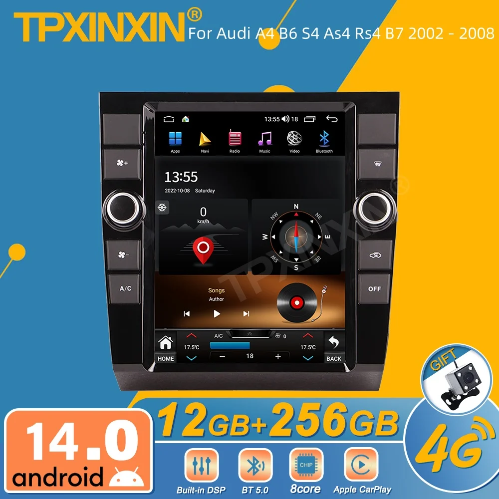 For Audi A4 B6 S4 As4 Rs4 B7 2002-2008 Android Car Radio Multimedia Video Player Wireless Carplay Autoradio Stereo GPS Navi Head