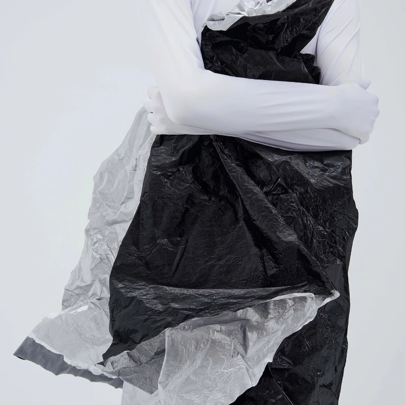 

Silver Black Fabric Shapeable Tinfoil Composite Stiff Silhouette for Creative Clothing Design DIY Sequined Material Womens Dress