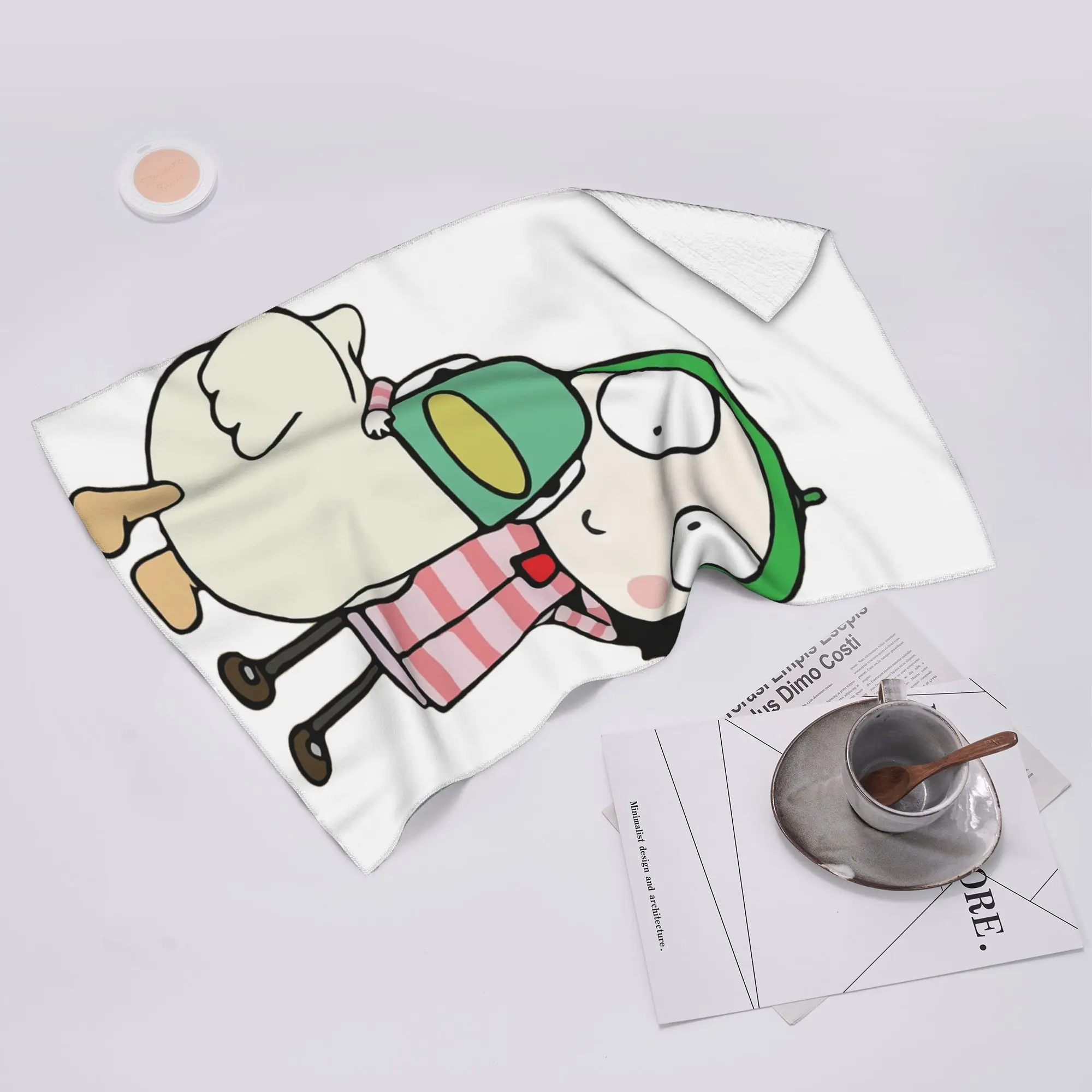 Custom Sarah and Duck having fun Soft Face Towel Quick Dry Pool Bath Cotton Towels Breathable