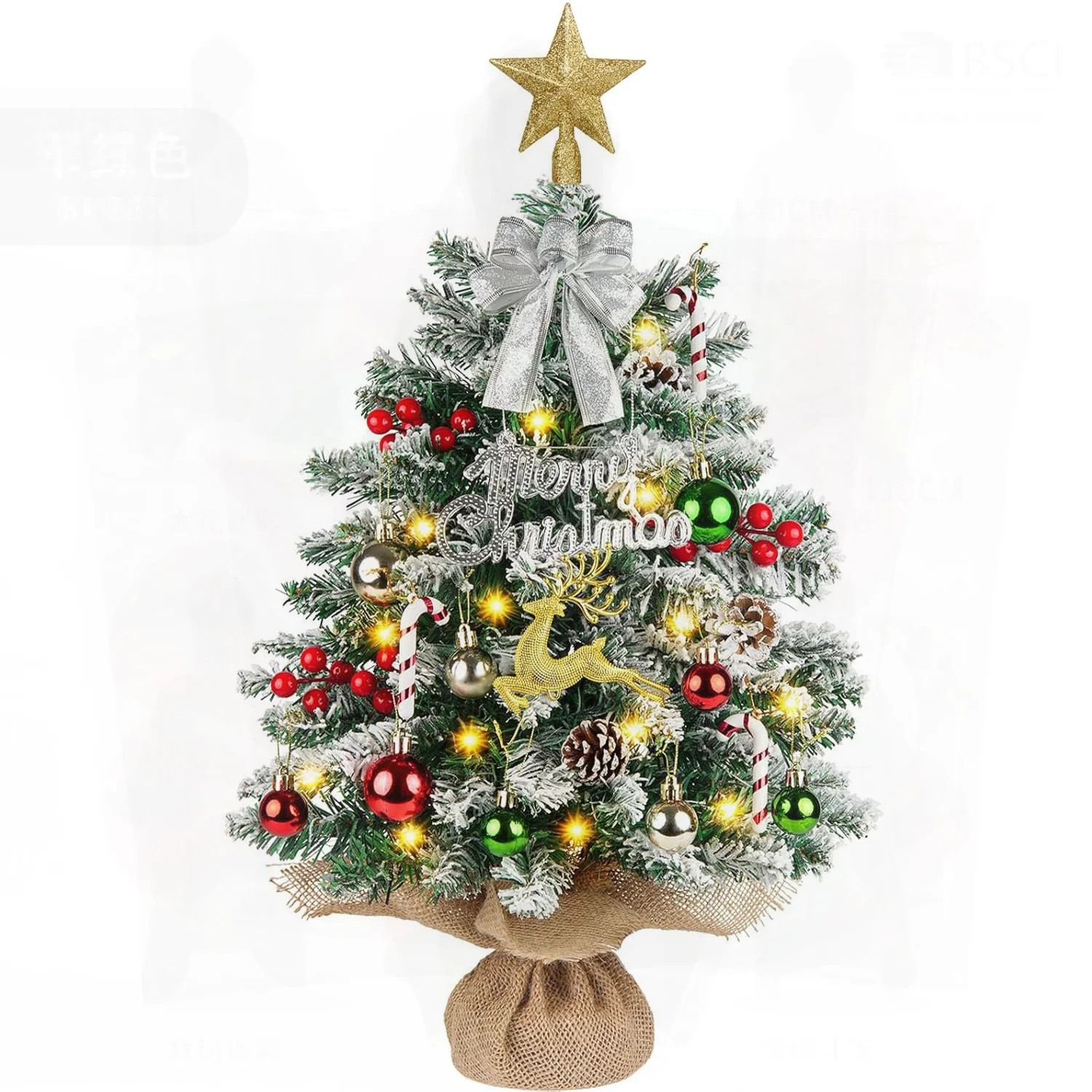 

55 см снежный олень искусственная сосна Рождественская елка мини настольный декор ПВХ праздничная сосна для украшения упаковки