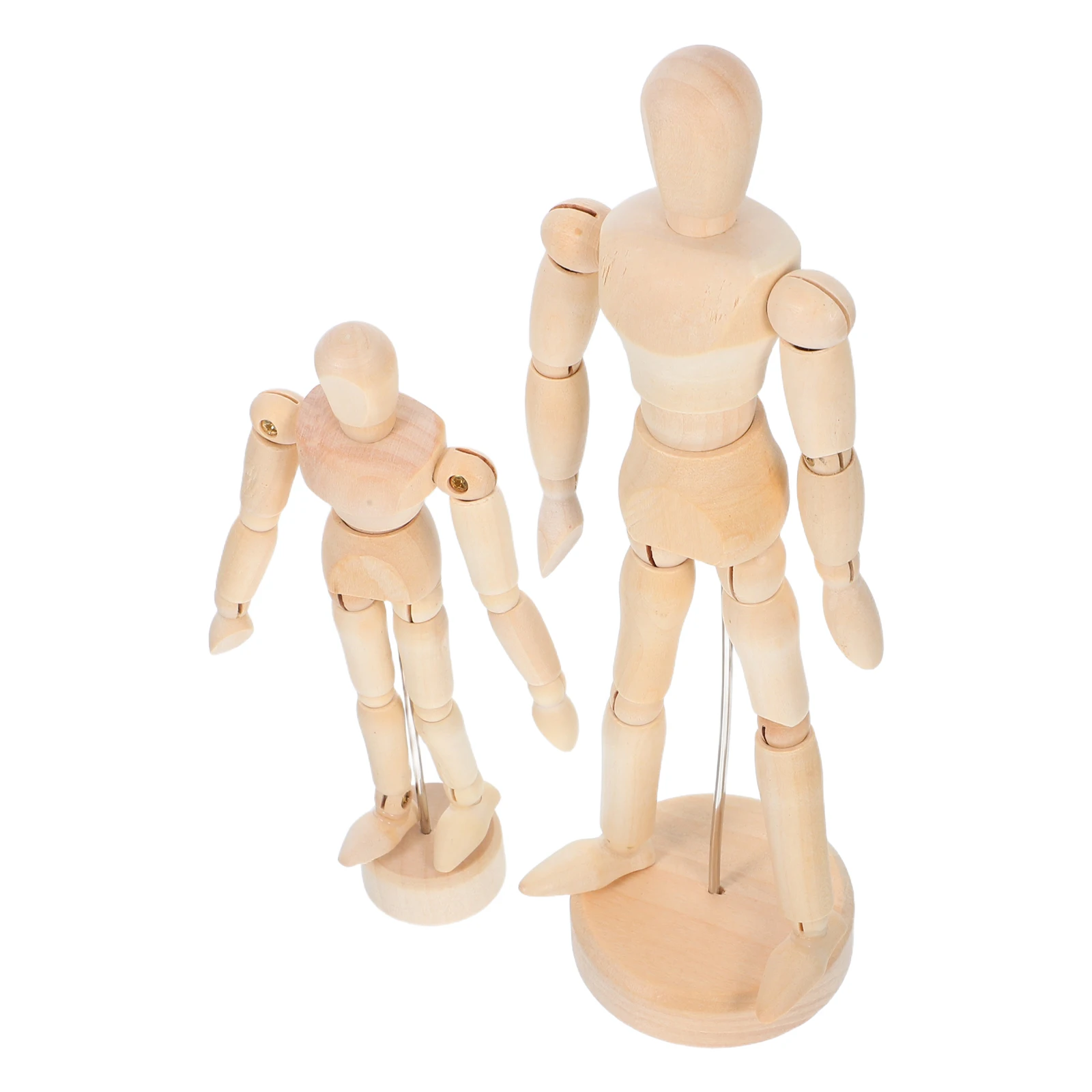 

2 Pcs Wooden Articulated Mannequin Figure Structure Painted Hand Model Drawing Mannequins for Artists Beige