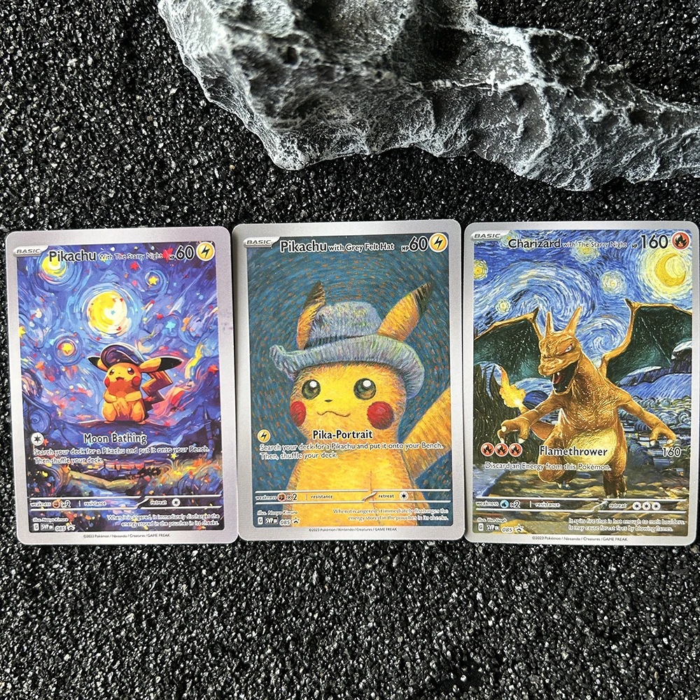 

1/3PCS PTCG Pocket Netherlands Van Gogh Charizard Self Control Collection Cards English Letter Card Classic Game Anime Cards