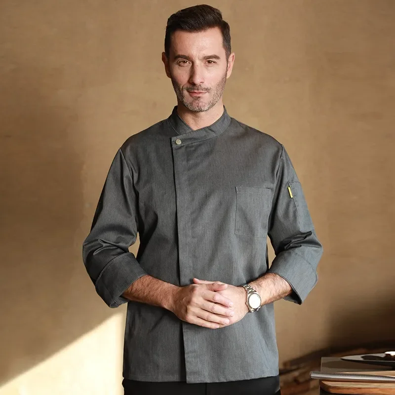 

Unisex Chef Jacket Long Short Sleeve White Kitchen Uniform for Restaurant Catering