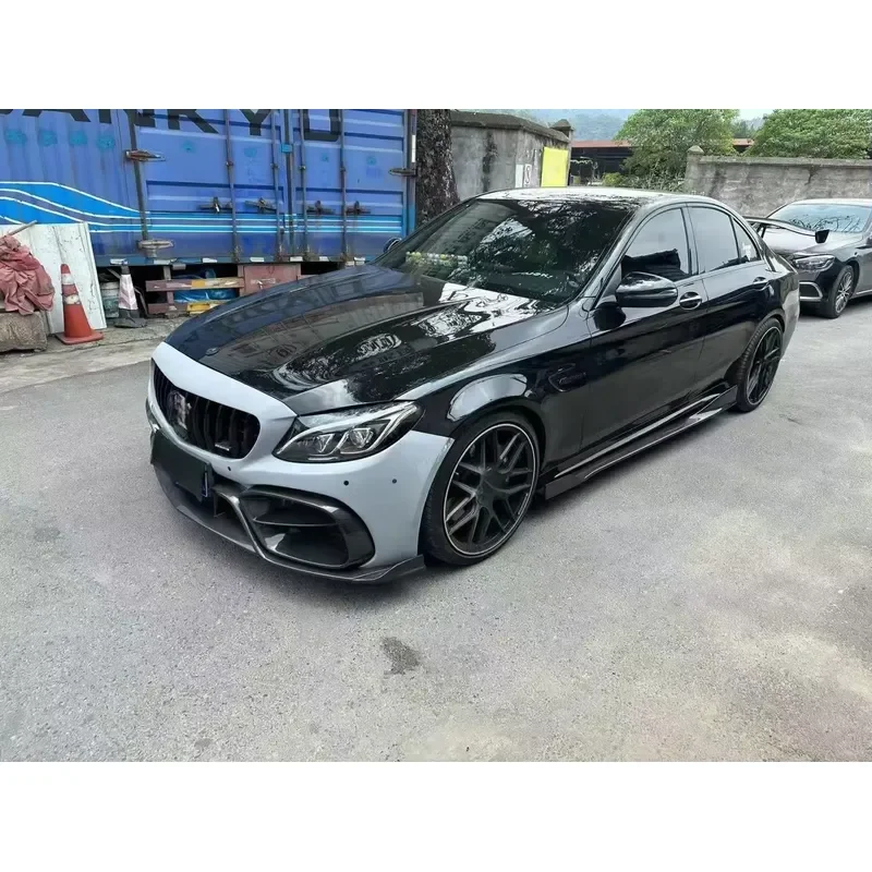 Carbon Fiber Front Bumper for Mercedes Benz C Class W205 C63 AMG Retrofit Accessories Body Kit 6