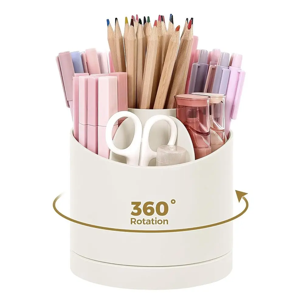 360 Grad drehbarer Schreibtisch organisator süß mit 7 Slots Schreibtisch organisatoren und Zubehör Bleistift stift halter