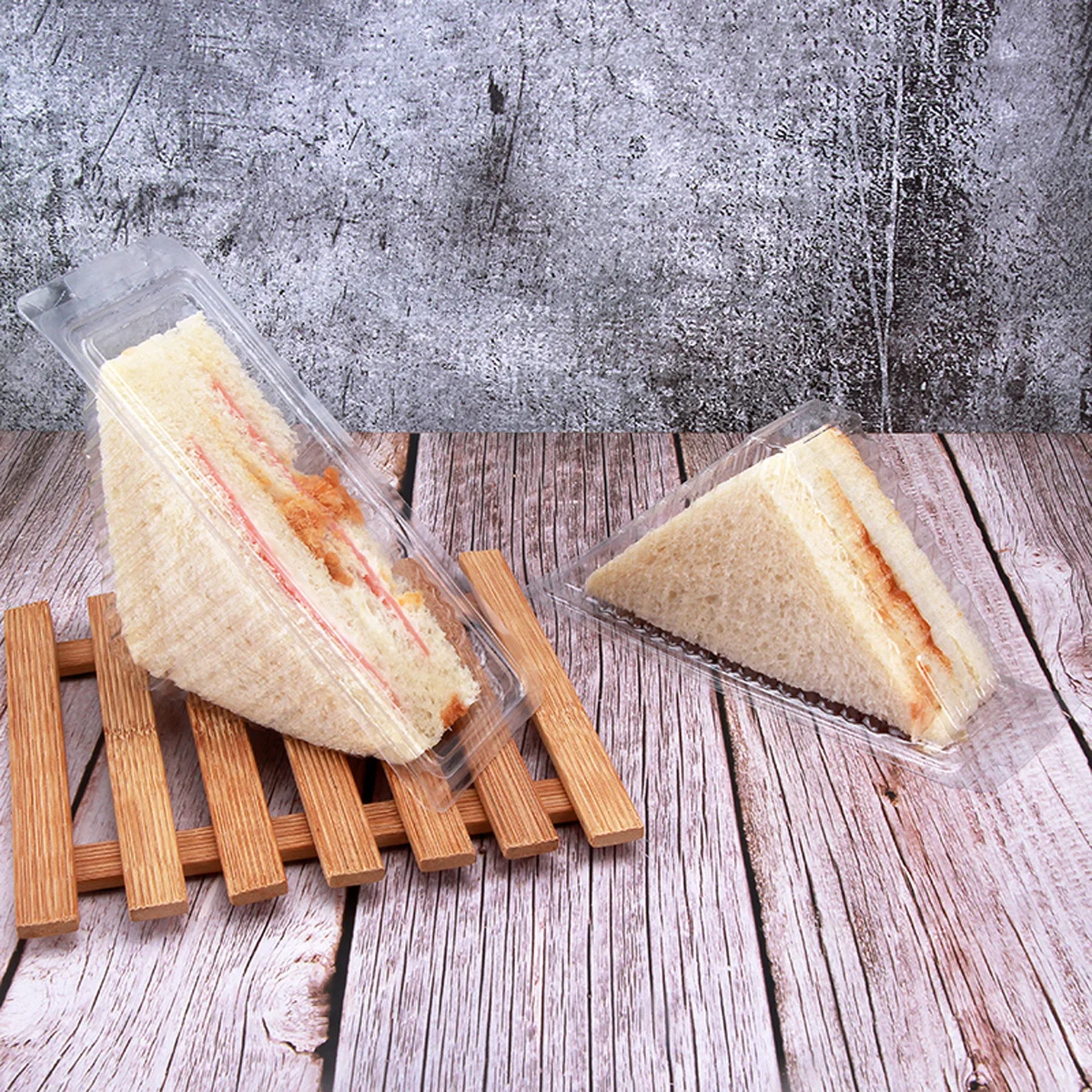 

100Pcs Transparent Sandwich Box Safe Material Cake Cookie Cupcake Holder for Special Occasions Sandwich Packing Box