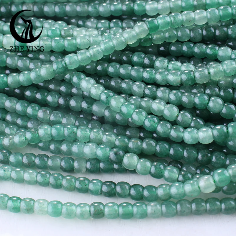 

5x6mm Barrel Natural Stone Beads Green Strawberry Loose Spacer Gemstone Beads for Jewelry Making DIY Necklace Bracelets