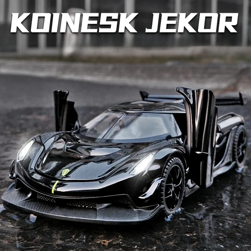 Simulation 1.32 Scale Jesko Super car Model With Sound light Children Boy Diecast Metal Toy Vehicle Birthday Gift