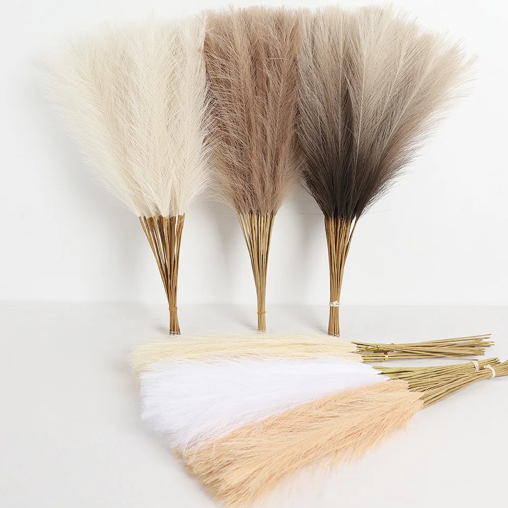 6/12 Stück Pampas-Kunstblumenstrauß, 55 cm, künstliche Blumen für Zuhause, Zimmer, Tischdekoration, Garten, Hochzeitsdekoration, Vasenzubehör – Detail 1