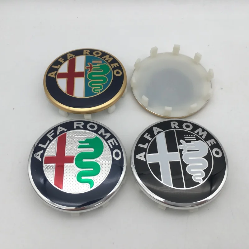 20pcs 60mm 10 pins ForAlfa Romeo 147 156 159 Car emblem Wheel hub Center Cap Badge covers sticker Decals Styling accessories