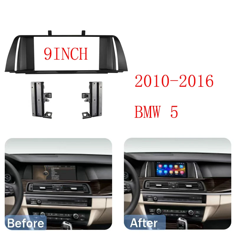 

9-дюймовый автомобильный адаптер для лицевой панели r Android Radio, комплект панели для крепления приборной панели для BMW 5 серии F18 F10 F11 F07 2010-2016