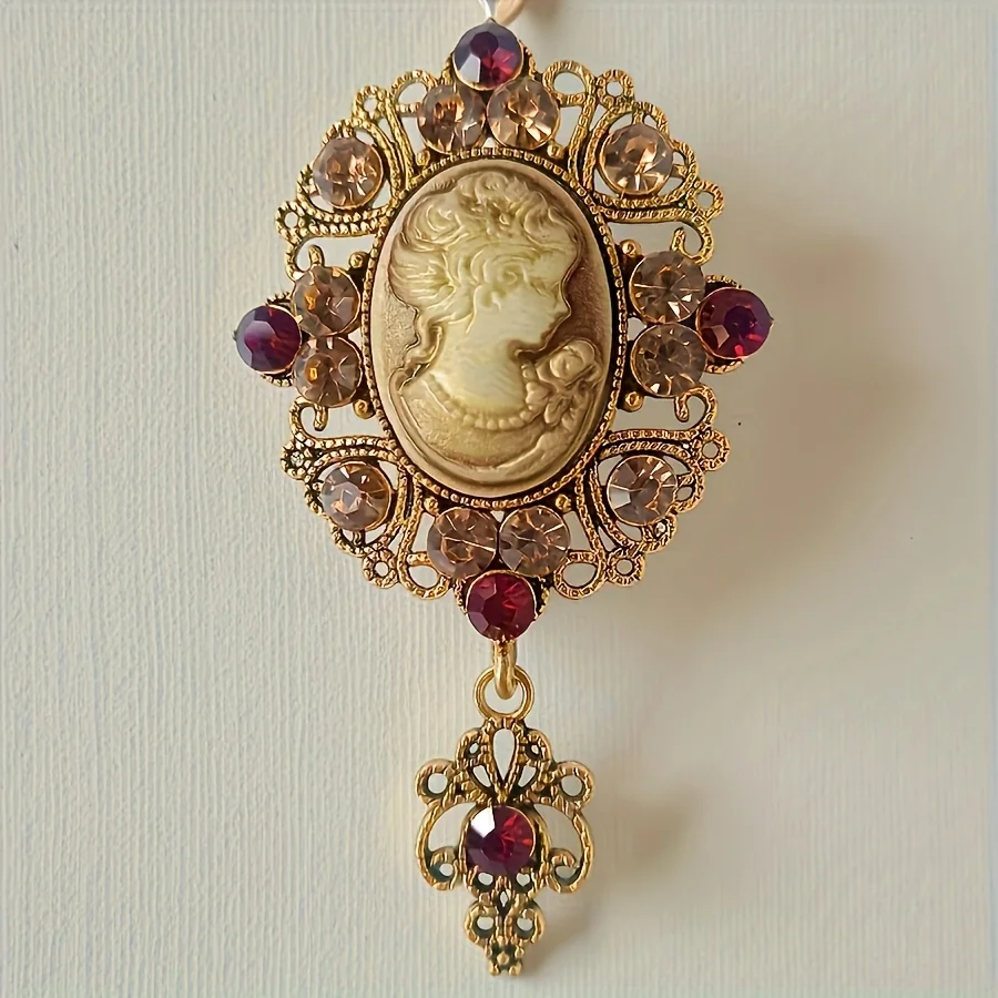 خمر النقش الفيكتوري كريستال حفل زفاف النساء الرجال أنيقة قلادة بروش دبوس مجوهرات