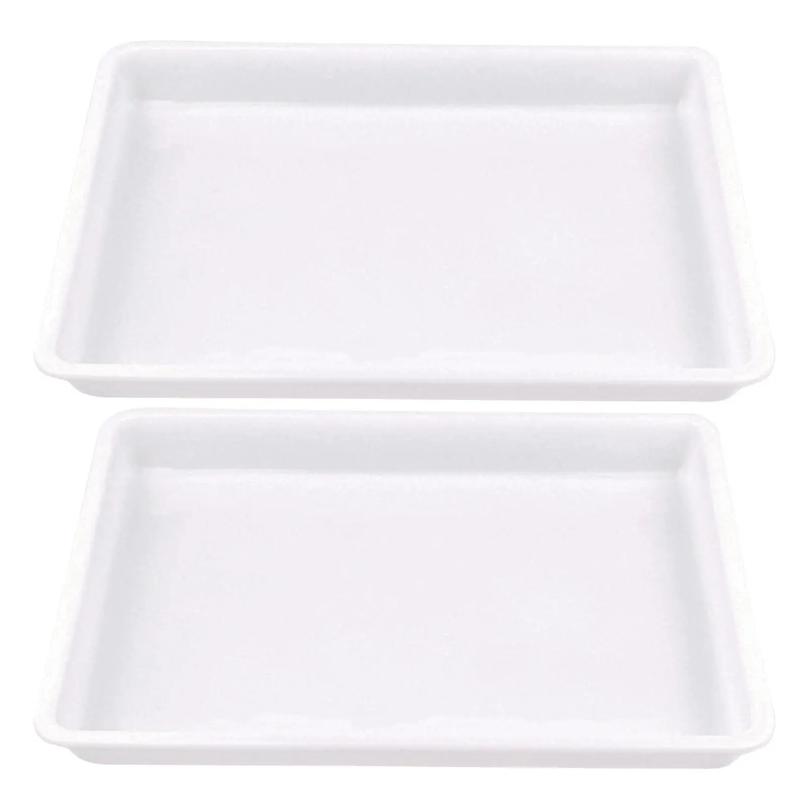 2Pcs Rectangular Watercolor Mixing Tray Artist Palette Thick PP Painting Tray for Acrylic Gouache Water Marbling Art Supplies