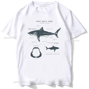 Tolles weißes Hai Anatomie T-Shirt Neue Sommer Männer Hip Hop Style Punk Casual Boy Tops Mode weiße Tees Hauptverkäufe Tubarao weiß - №5