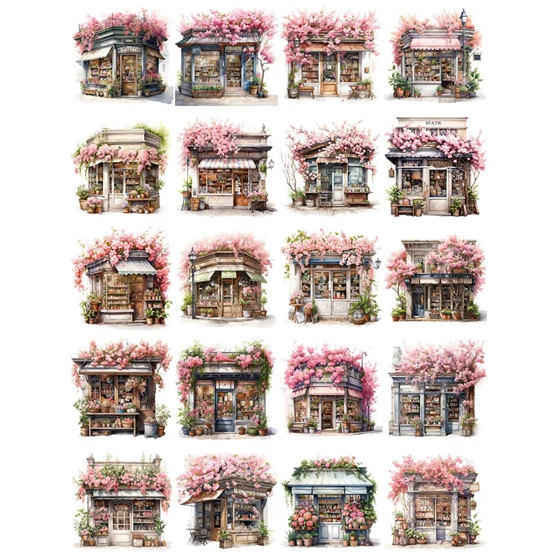 20Pcs/Pack Florist Sticker DIY Craft Scrapbooking Album Junk Journal Decorative Stickers