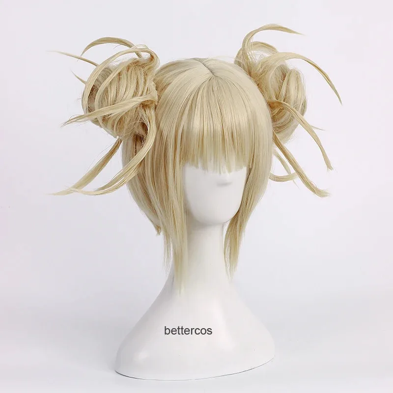 Peluca de cosplay para personaje de anime Baoyan Zhu con cola de caballo dorada clara, adecuada para fiestas de Halloween y Navidad