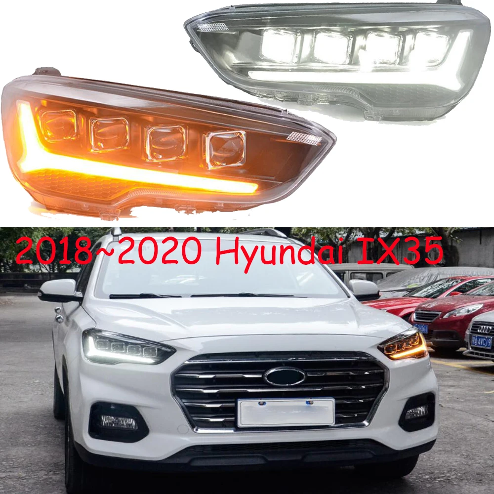 Car Bumper Headlamp Tucson IX35 Headlight 2018~2020y ALL IN LED DRL Car Accessories Tucson IX35 Fog Light