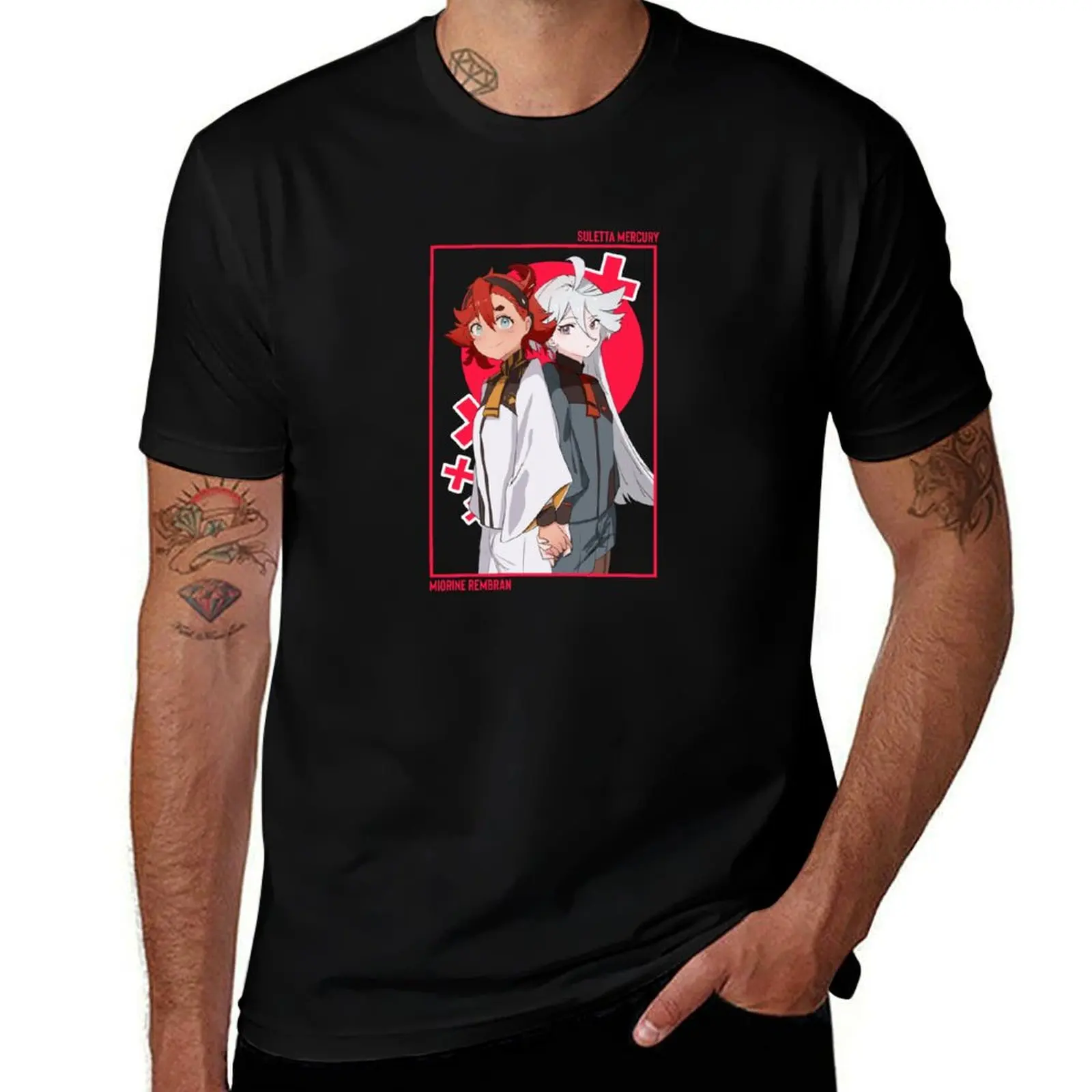 Suletta Mercury & Miorine Rembran T-Shirt Casual Everyday Short Sleeve T-Shirt