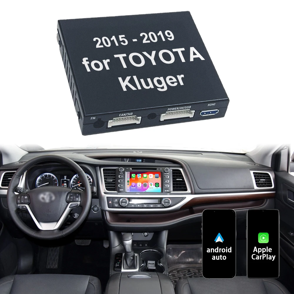 

2015 - 2019 Kluger Wireless Apple CarPlay Module Android Auto Decoder Integration Retrofit For Toyota Kluger