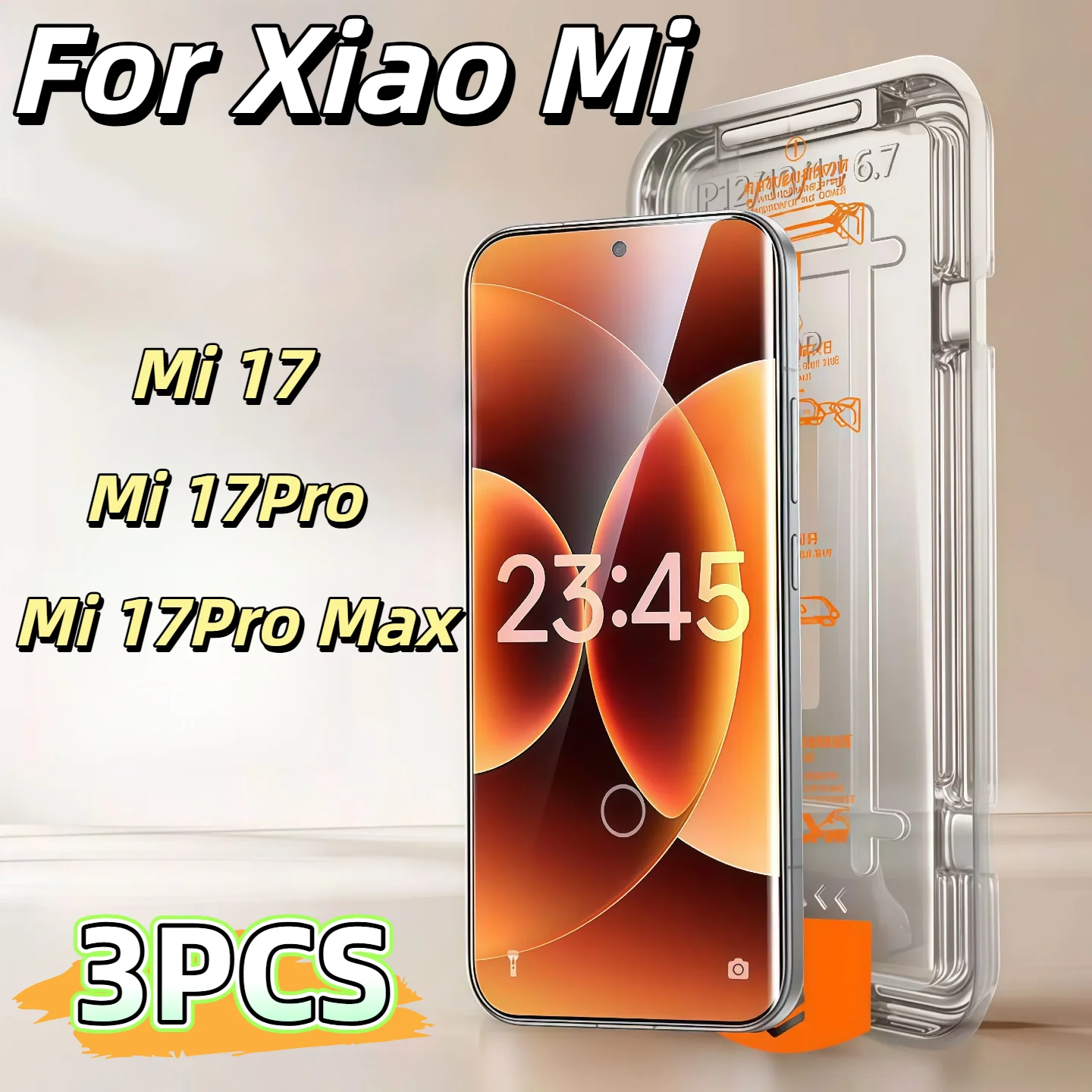 

3PCS For Xiao Mi 17Pro Max 17Pro Screen Protector Toughened Glass Phone With Install Kit Remove Explosion