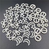 40pcs/pack Hollow Imitation Pearl White Color Heart Star Flower Loose Beads DIY Jewelry Making Material Wholesale