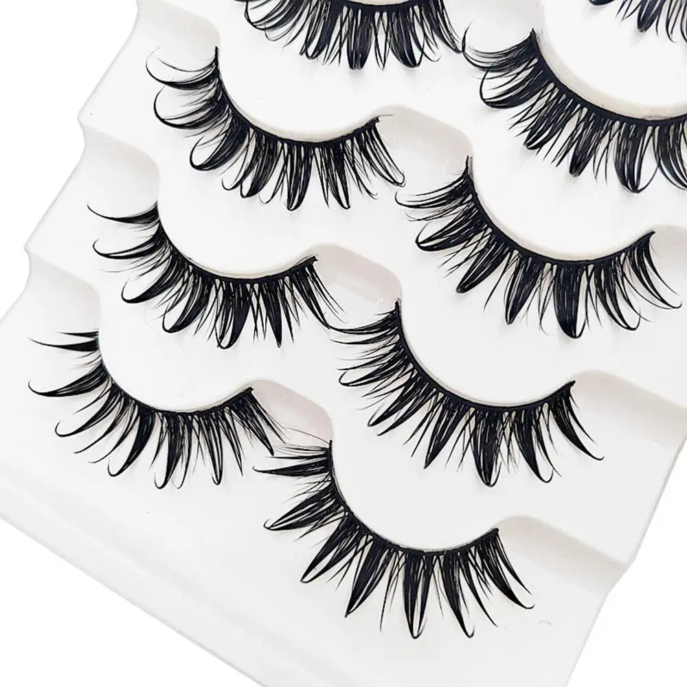 Olho de raposa cílios postiços molhado estilo tailandês clusters grossos cílios falsos cosplay anime cílios maquiagem raposa olho maquiagem cílios