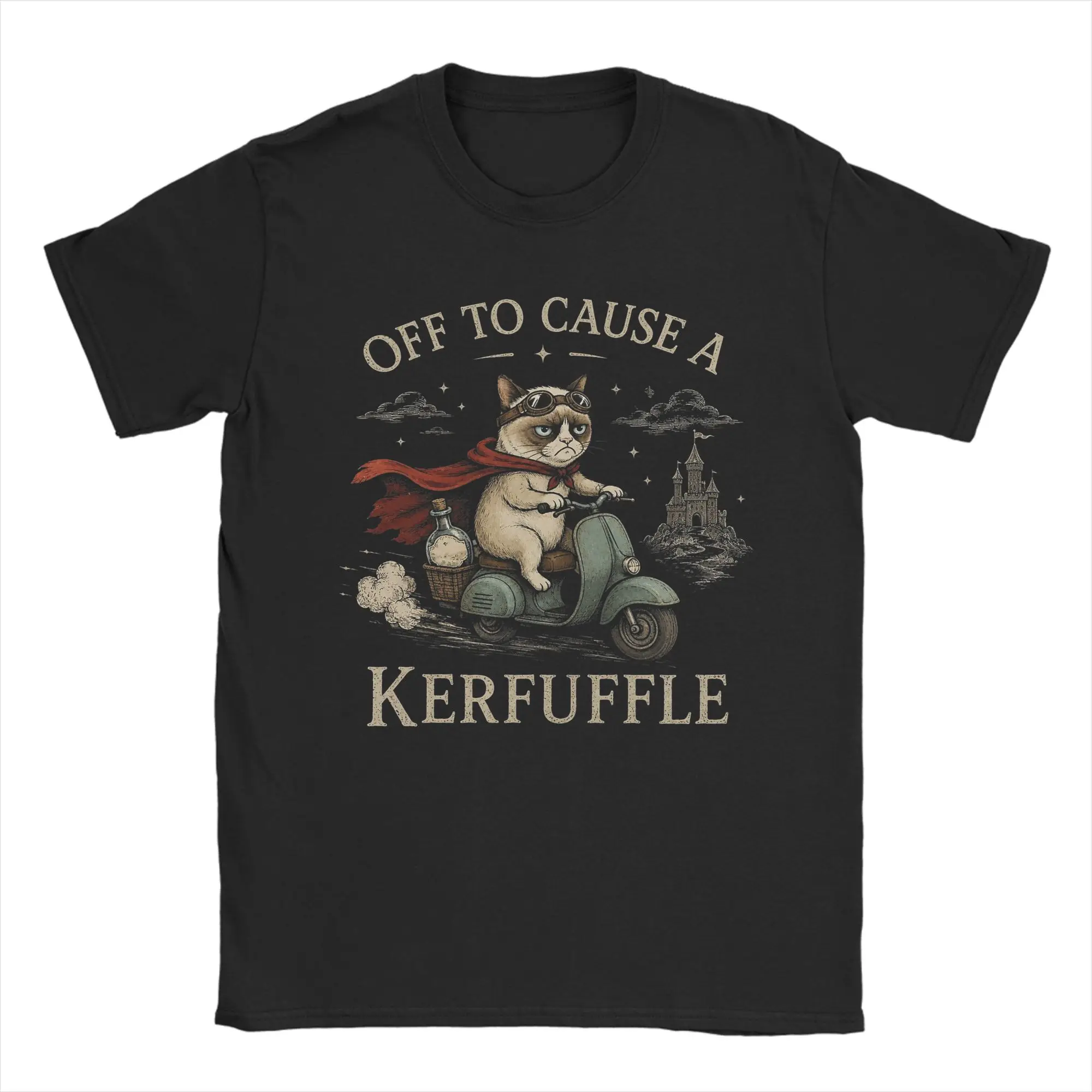 Off To Cause A Kerfuffle Humor Quote T-Shirts 100% Cotton Tee Shirt Crewneck Short Sleeve T Shirts Birthday Present Clothing