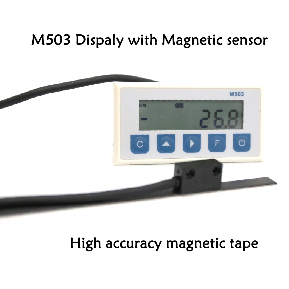 M503 Magnetic Scale Sensor DRO Display Integrated Embedded Magnet Measurement Magnetic Tape with Stain Belt Profile Woodworking