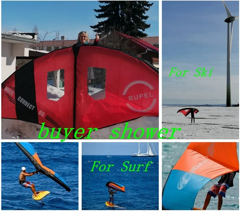 Inflatable Surf Kite  with Window ,Wing Foil for Hydrofoil Surfboards Foilboard for SURF SKI W-C