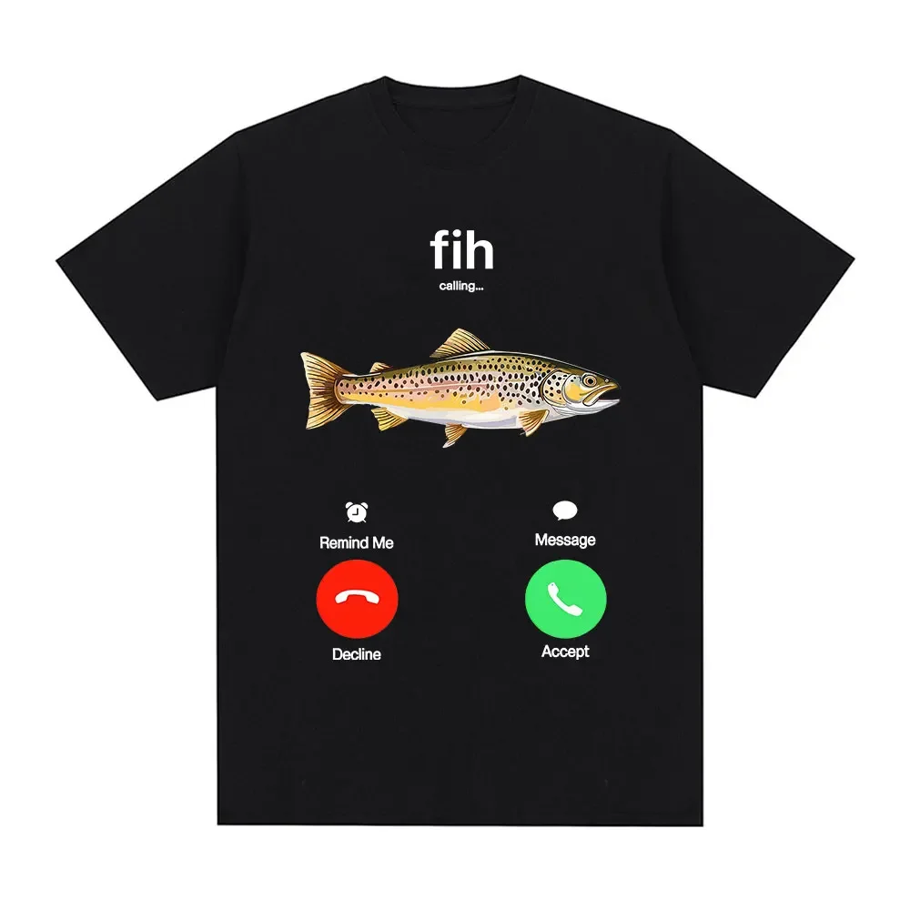 Divertido Fih llamando recordareme mensaje se acepta llamada telefónica camisetas de pescado traje de Fishman camiseta