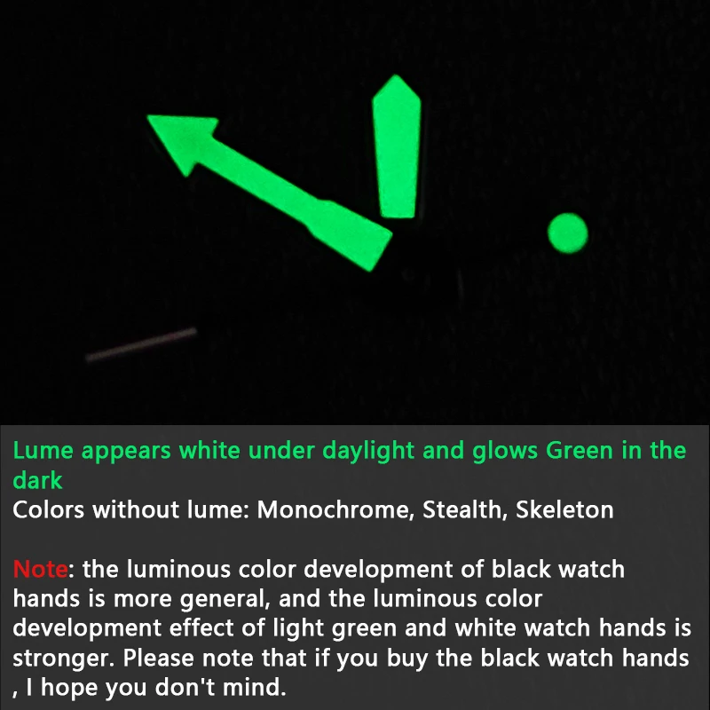 Juego de manecillas de reloj verde C3 Lume SKX copo de nieve negro/plata apto para movimiento NH34 4R36 SKX007 SRPD Turtle Mod piezas de repuesto