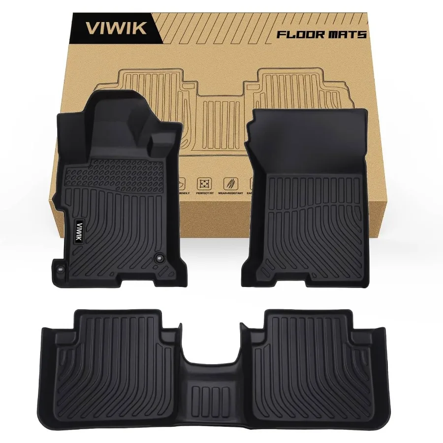 

Коврики AllWeather для Honda Accord 20132017 с резиновым материалом TPE, нескользящие передние и задние автомобильные напольные вкладыши без запаха Durab