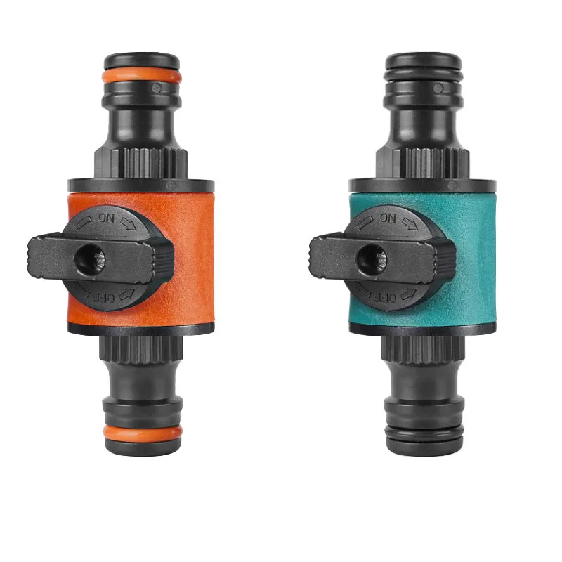 PC Dual Port Nipple Valve Garden Hose Connector with Switch Two Way Quick Connect Water Pipe Sprayer Adapter Joint Connectors