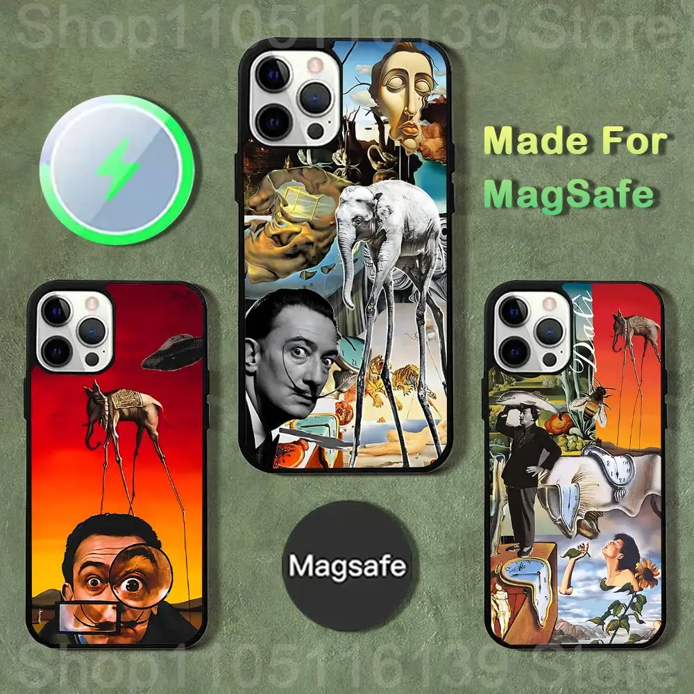 

S-Salvador D-Dali Art Phone Case For iPhone 17,16,15,14,13,12,11,Pro,Max,Plus,Mini,SE4,E Magnetic Magsafe Wireless Charging