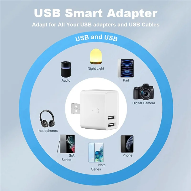 AT19-2X Tuya Smart Wi-Fi USB-адаптер-переключатель 5 В Mini 2 USB-адаптер питания Smart Life Control для Alexa Google Yandex Alice