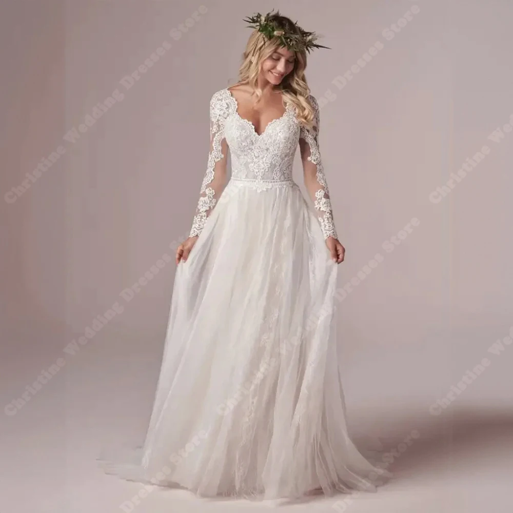 Boho Minimalist Women Wedding Dresses 2024 A-Line Fluffy Tulle Robes Sexy Sling Engagement Ball Vestido Elegante Feminino Luxo