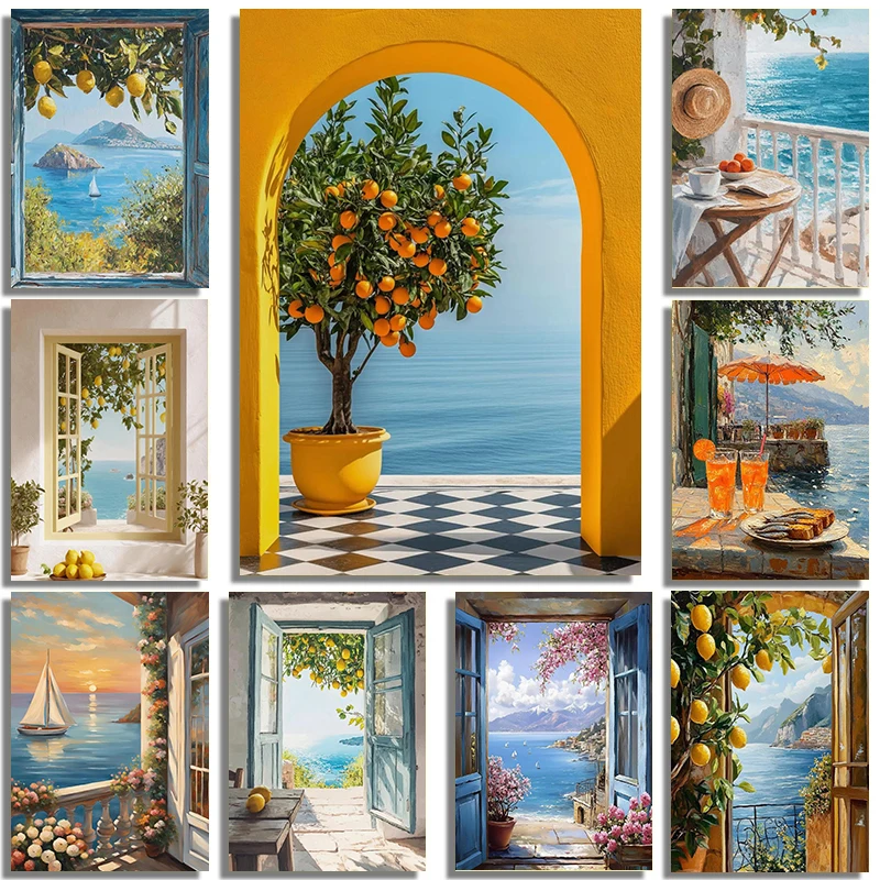 Resin Art Ocean - Fresh Italian Summer Ocean Landscape Art